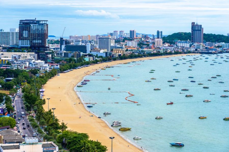 Pattaya Thailand - 26 July 2019 Beautiful landscape and cityscape of pattaya city in Thailand